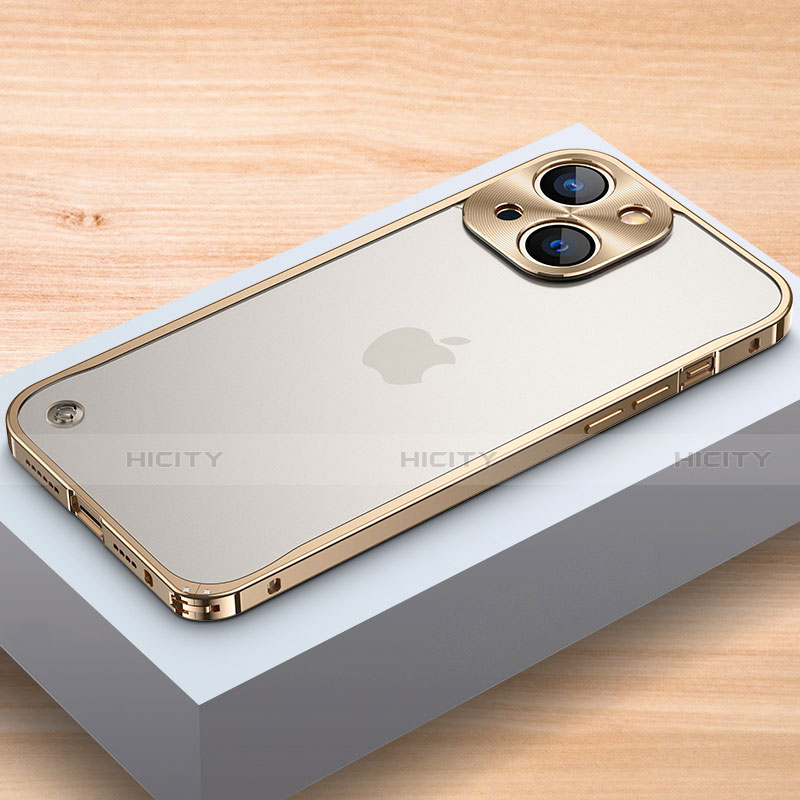 Custodia Lusso Alluminio Laterale Cover A04 per Apple iPhone 13 Oro