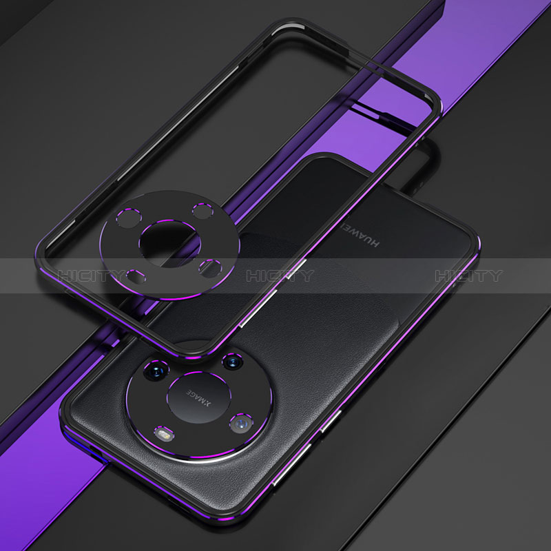 Custodia Lusso Alluminio Laterale Cover JZ4 per Huawei Mate 60 Pro+ Plus Viola