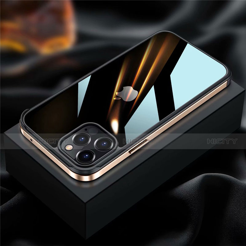 Custodia Lusso Alluminio Laterale Cover per Apple iPhone 12 Pro Max Oro