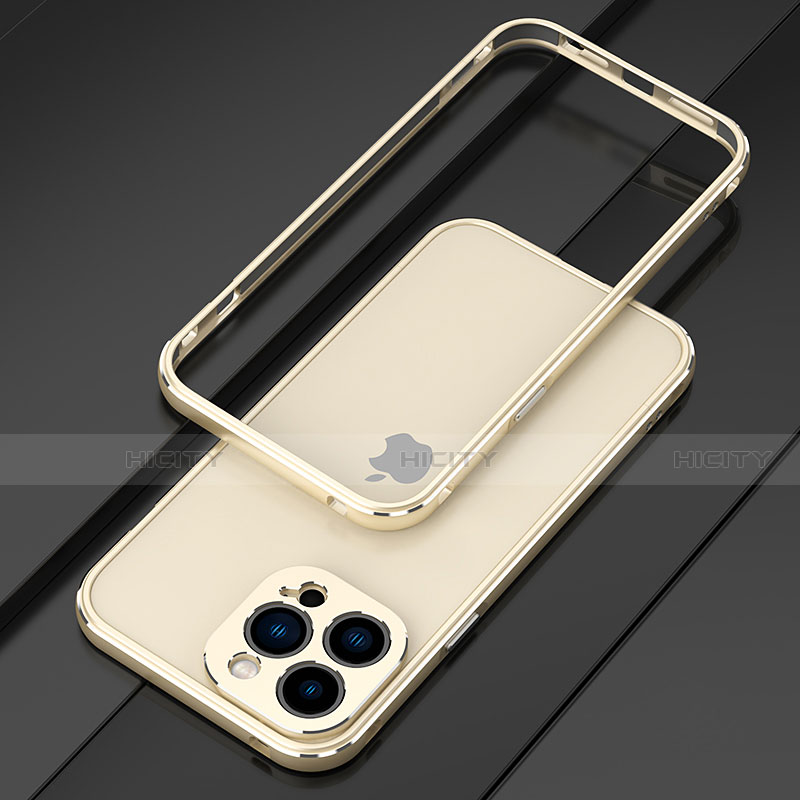 Custodia Lusso Alluminio Laterale Cover per Apple iPhone 13 Pro Oro