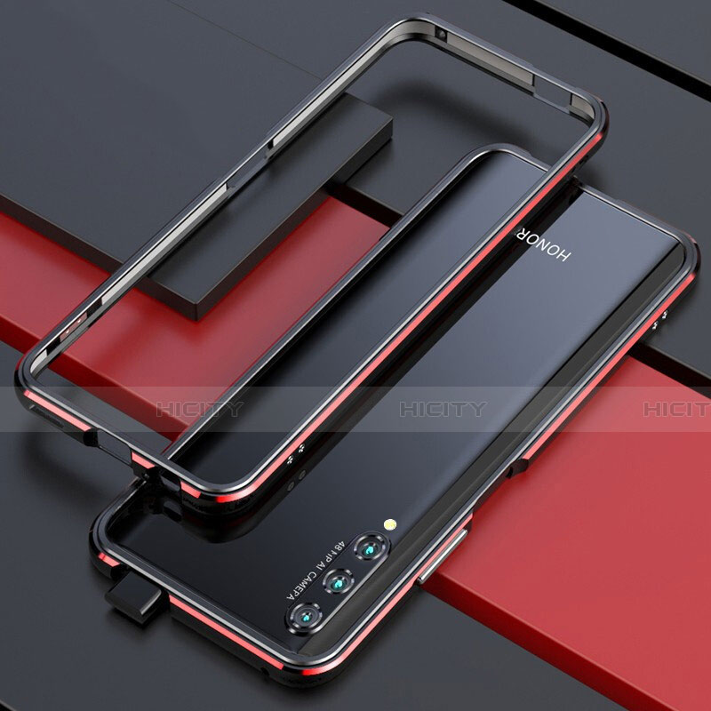 Custodia Lusso Alluminio Laterale Cover per Huawei Honor 9X Pro Rosso e Nero