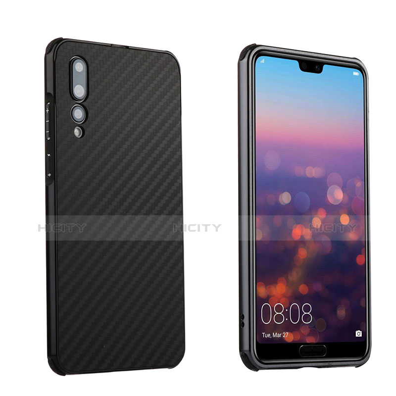 Custodia Lusso Alluminio Laterale Cover per Huawei P20 Pro Nero