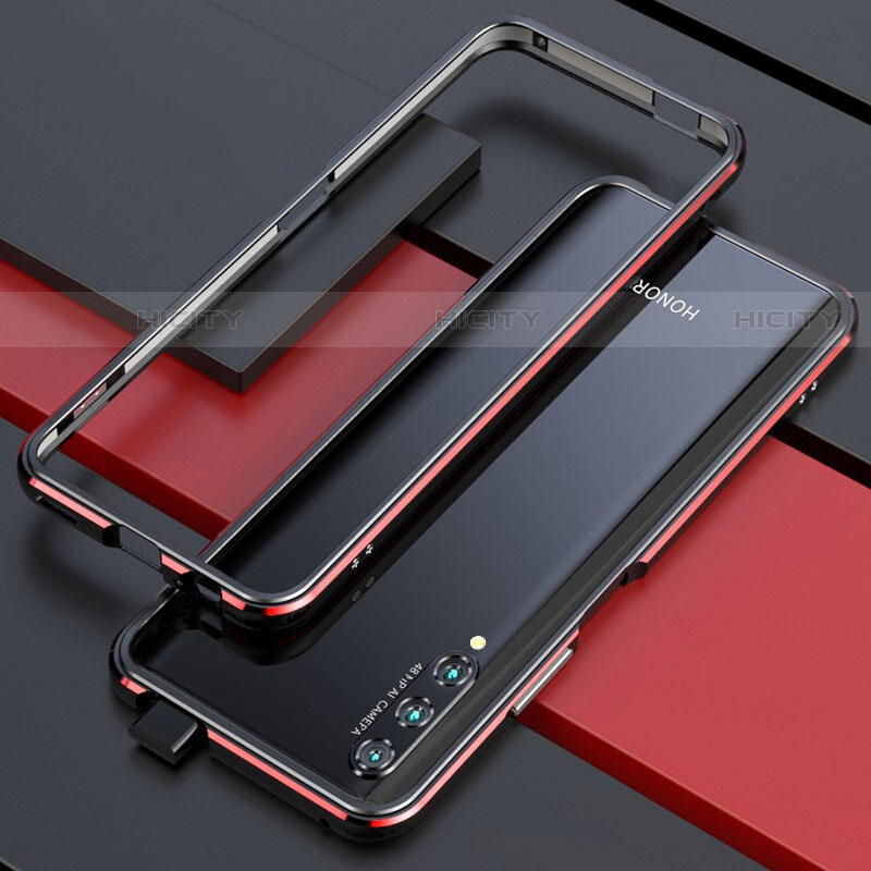 Custodia Lusso Alluminio Laterale Cover per Huawei Y9s Rosso e Nero