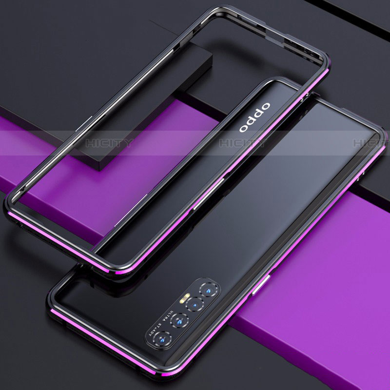 Custodia Lusso Alluminio Laterale Cover per Oppo Find X2 Neo Viola