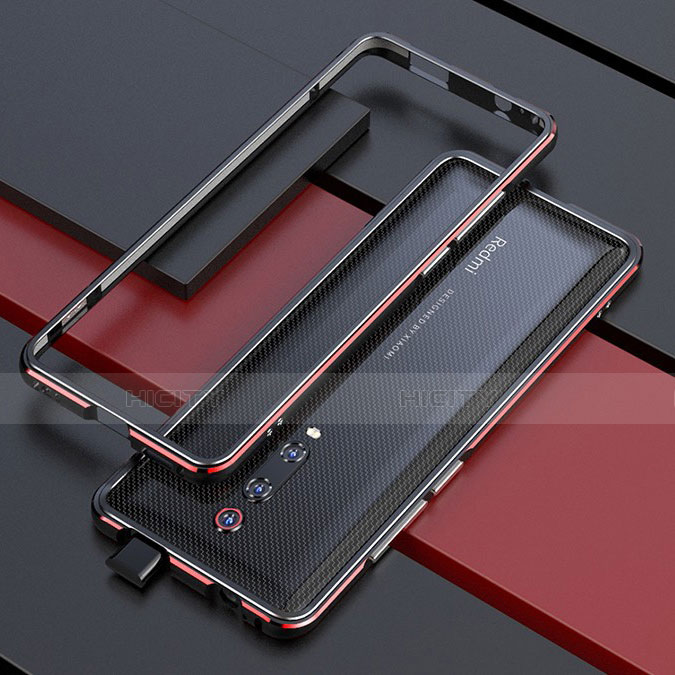 Custodia Lusso Alluminio Laterale Cover per Xiaomi Mi 9T Pro Rosso e Nero