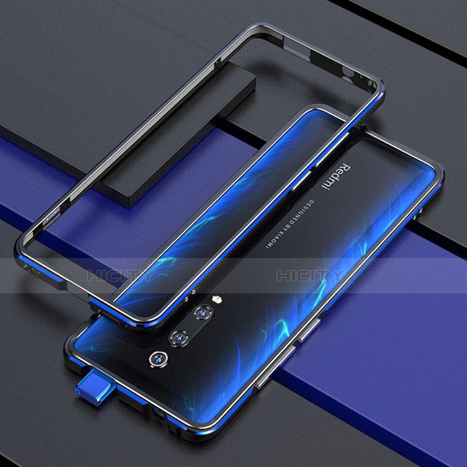 Custodia Lusso Alluminio Laterale Cover per Xiaomi Redmi K20 Pro Blu e Nero