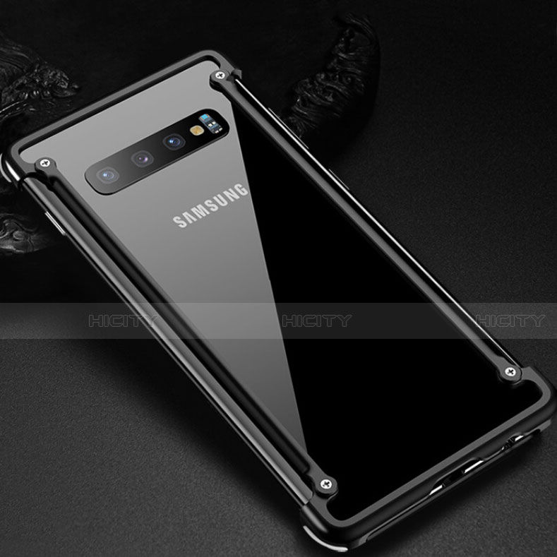 Custodia Lusso Alluminio Laterale Cover T01 per Samsung Galaxy S10 Nero