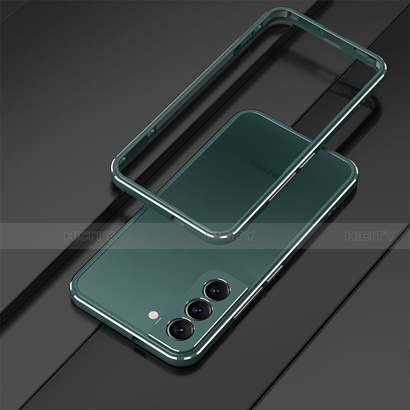 Custodia Lusso Alluminio Laterale Cover T01 per Samsung Galaxy S21 5G Verde