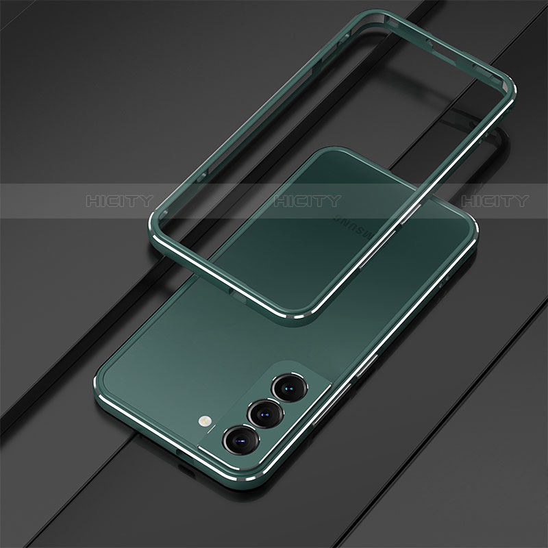 Custodia Lusso Alluminio Laterale Cover T01 per Samsung Galaxy S21 Plus 5G Verde