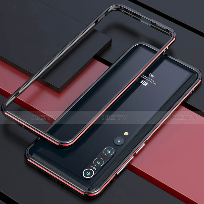 Custodia Lusso Alluminio Laterale Cover T01 per Xiaomi Mi 10 Pro Rosso e Nero