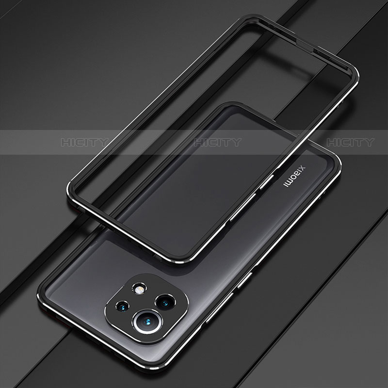 Custodia Lusso Alluminio Laterale Cover T01 per Xiaomi Mi 11 5G Nero