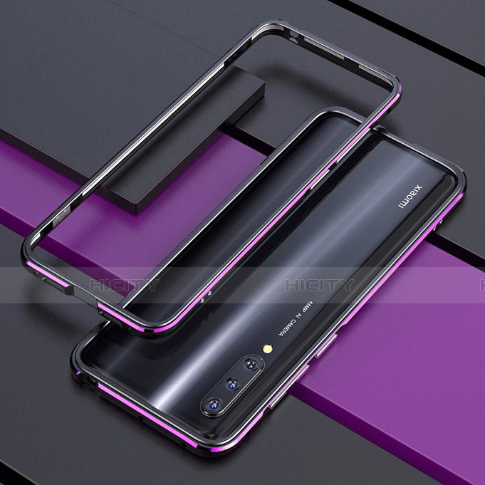 Custodia Lusso Alluminio Laterale Cover T01 per Xiaomi Mi A3 Viola