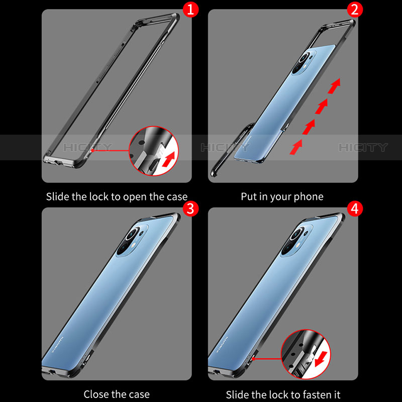 Custodia Lusso Alluminio Laterale Cover T03 per Xiaomi Mi 11 5G