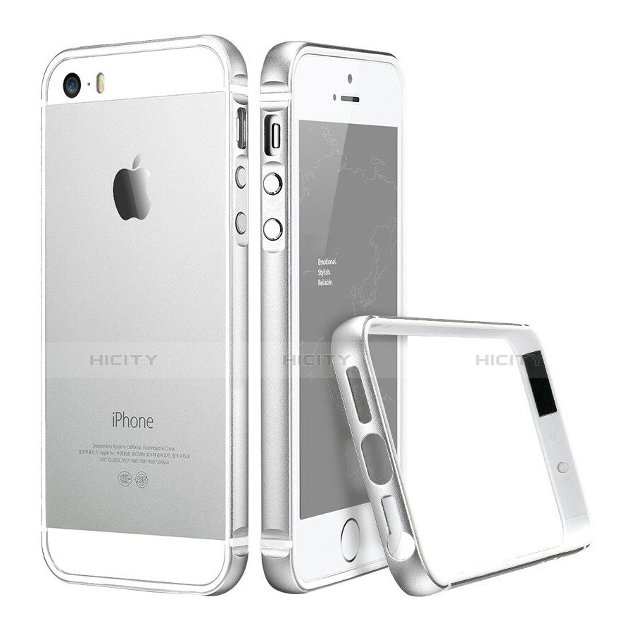 Custodia Lusso Alluminio Laterale per Apple iPhone 5 Argento