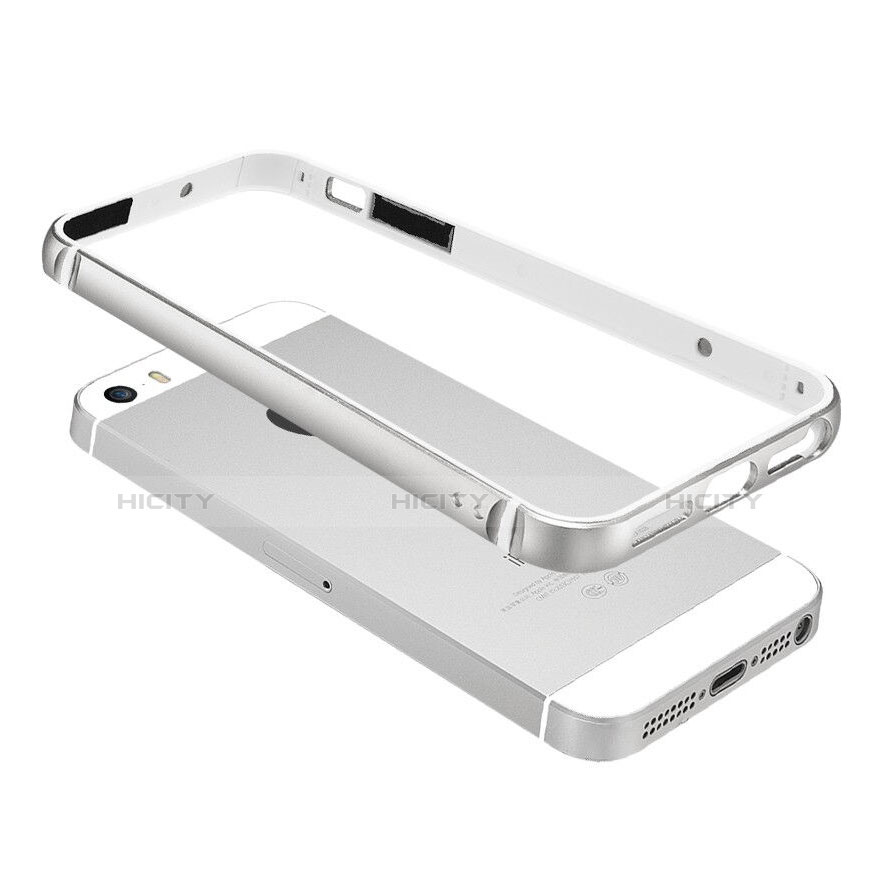 Custodia Lusso Alluminio Laterale per Apple iPhone 5 Argento