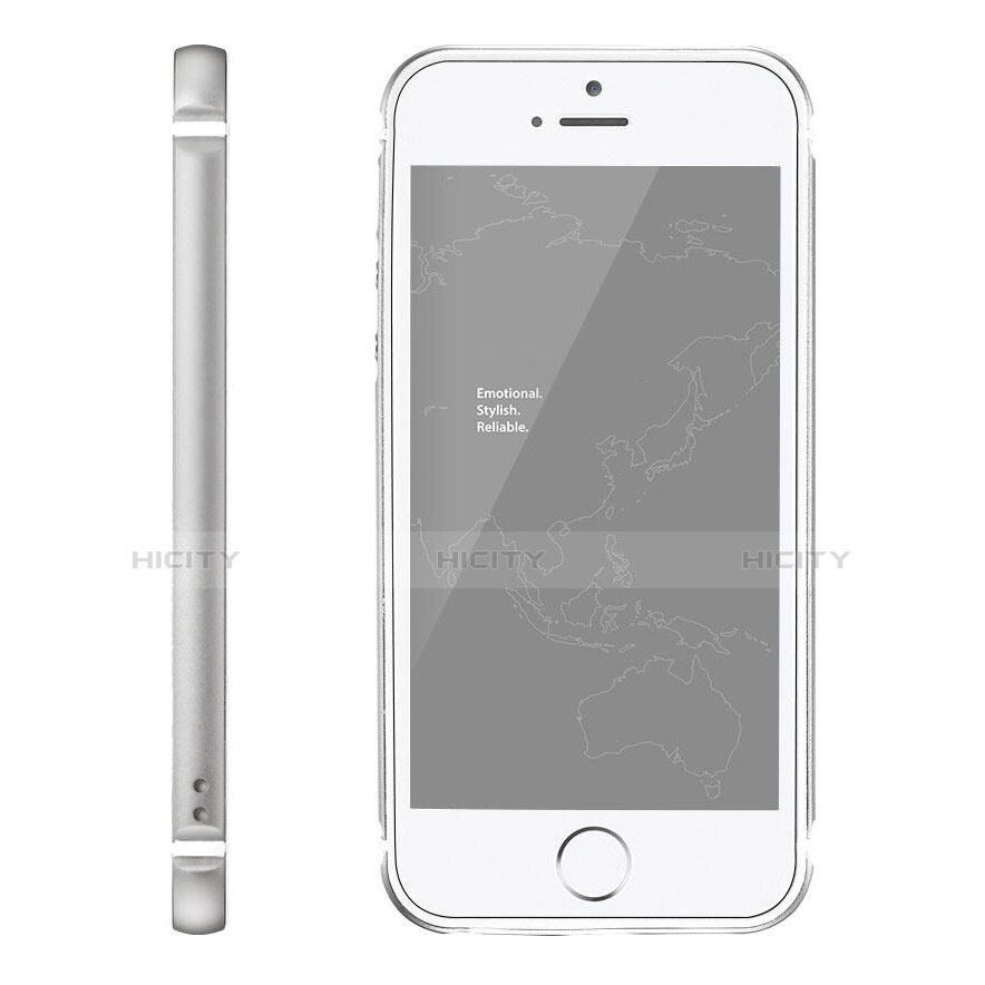 Custodia Lusso Alluminio Laterale per Apple iPhone 5 Argento