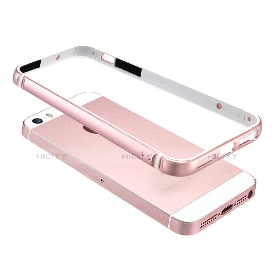 Custodia Lusso Alluminio Laterale per Apple iPhone 5 Rosa