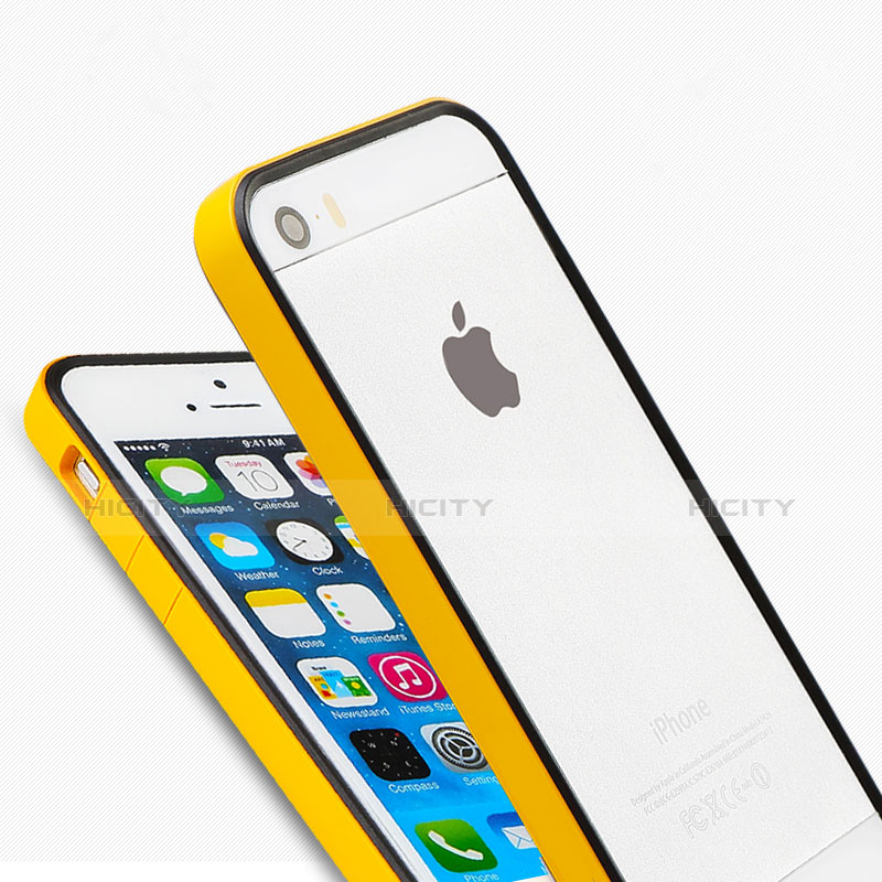 Custodia Lusso Alluminio Laterale per Apple iPhone 5S Giallo