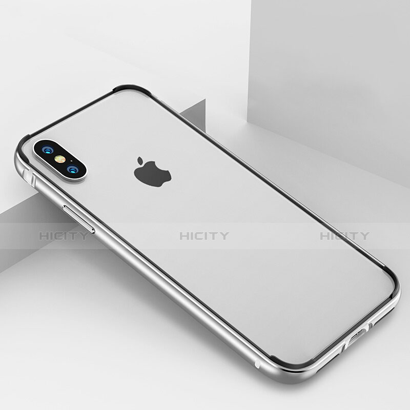 Custodia Lusso Alluminio Laterale per Apple iPhone X Argento