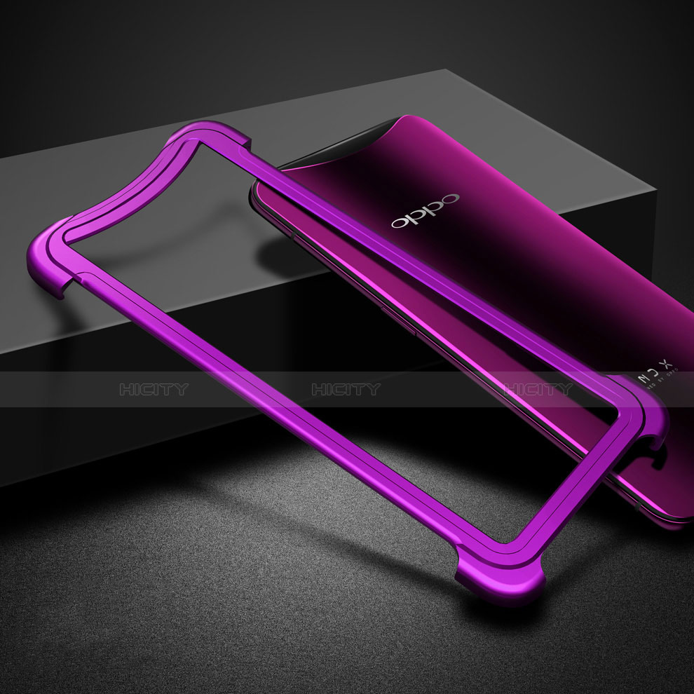 Custodia Lusso Alluminio Laterale per Oppo Find X Super Flash Edition Viola