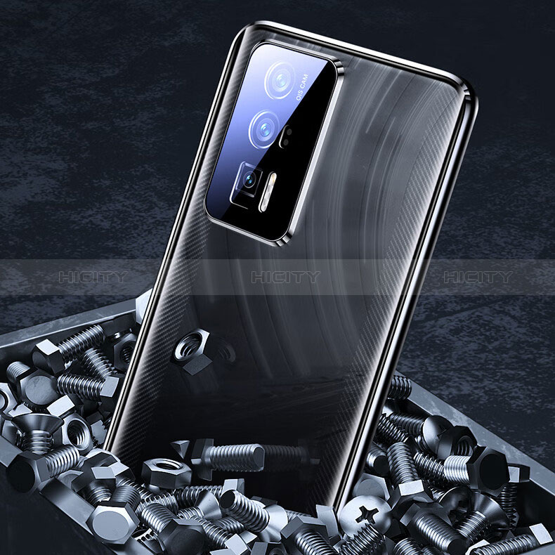 Custodia Lusso Alluminio Laterale Specchio 360 Gradi Cover K01 per Xiaomi Poco F5 Pro 5G Nero