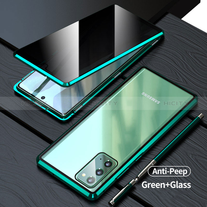 Custodia Lusso Alluminio Laterale Specchio 360 Gradi Cover LK1 per Samsung Galaxy Note 20 5G Verde