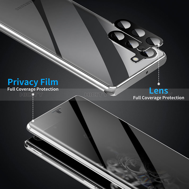 Custodia Lusso Alluminio Laterale Specchio 360 Gradi Cover LK1 per Samsung Galaxy S23 5G