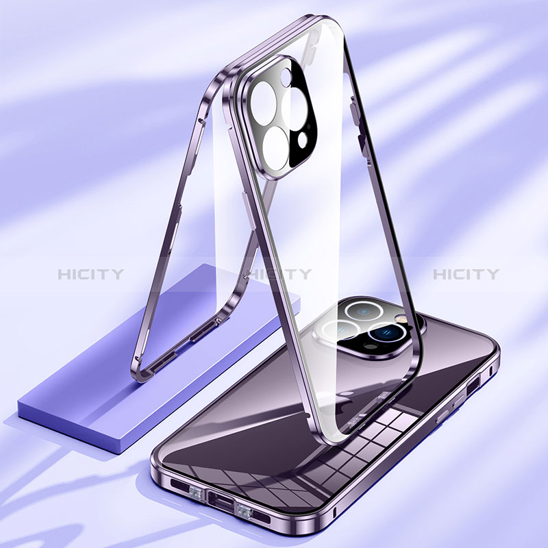 Custodia Lusso Alluminio Laterale Specchio 360 Gradi Cover LK2 per Apple iPhone 13