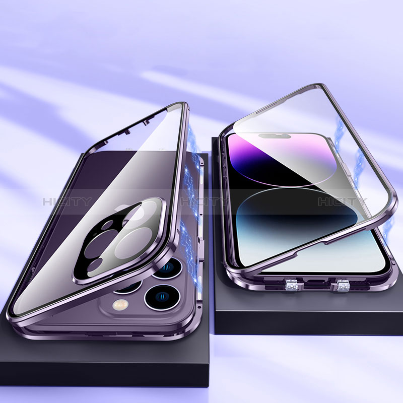Custodia Lusso Alluminio Laterale Specchio 360 Gradi Cover LK2 per Apple iPhone 15 Pro