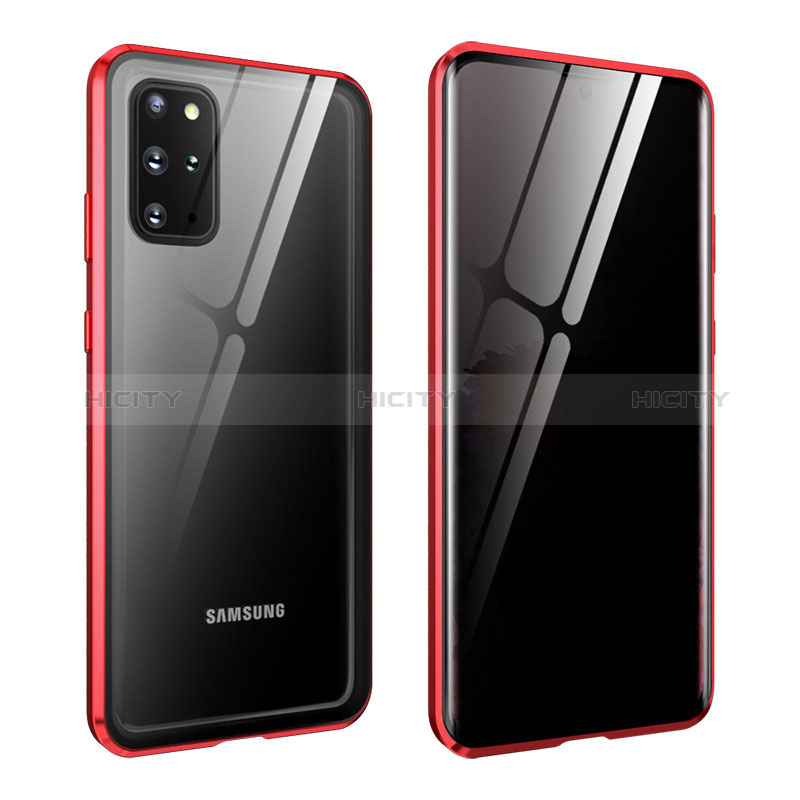 Custodia Lusso Alluminio Laterale Specchio 360 Gradi Cover LK2 per Samsung Galaxy S20 Plus Rosso