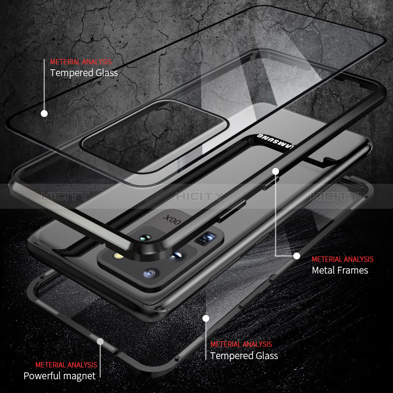 Custodia Lusso Alluminio Laterale Specchio 360 Gradi Cover LK2 per Samsung Galaxy S20 Ultra