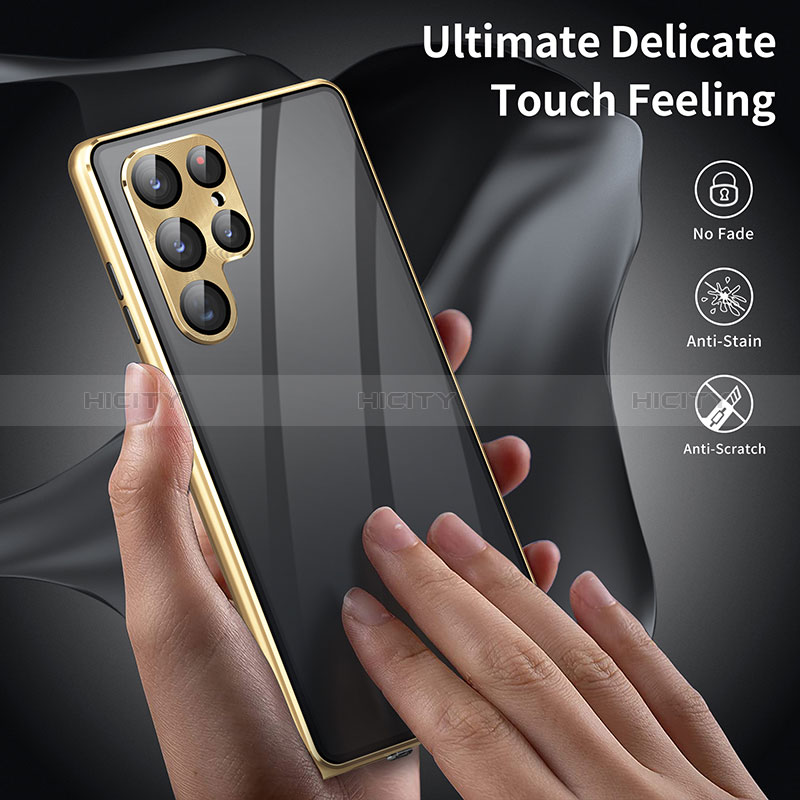 Custodia Lusso Alluminio Laterale Specchio 360 Gradi Cover LK2 per Samsung Galaxy S24 5G