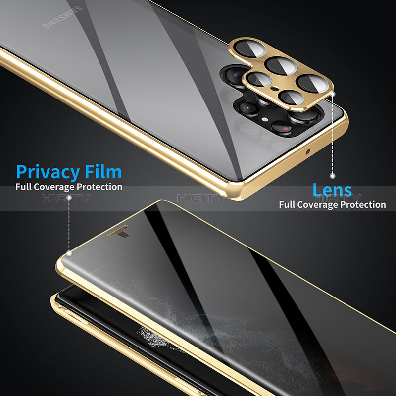 Custodia Lusso Alluminio Laterale Specchio 360 Gradi Cover LK2 per Samsung Galaxy S24 5G