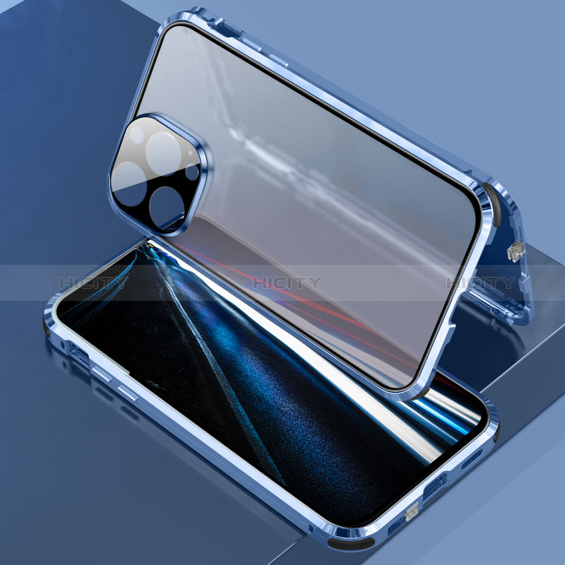 Custodia Lusso Alluminio Laterale Specchio 360 Gradi Cover LK3 per Apple iPhone 13 Pro Max
