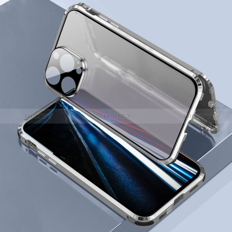 Custodia Lusso Alluminio Laterale Specchio 360 Gradi Cover LK3 per Apple iPhone 13 Pro Max