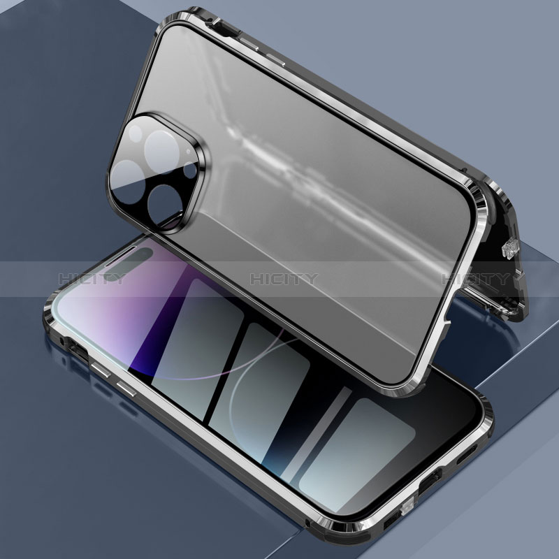 Custodia Lusso Alluminio Laterale Specchio 360 Gradi Cover LK3 per Apple iPhone 14 Pro