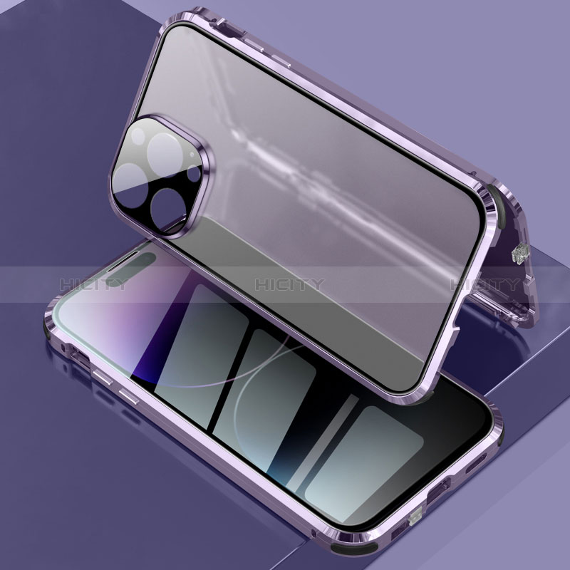 Custodia Lusso Alluminio Laterale Specchio 360 Gradi Cover LK3 per Apple iPhone 14 Pro