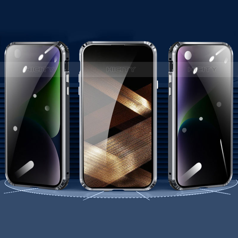 Custodia Lusso Alluminio Laterale Specchio 360 Gradi Cover LK3 per Apple iPhone 15 Pro