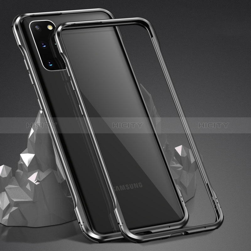 Custodia Lusso Alluminio Laterale Specchio 360 Gradi Cover LK3 per Samsung Galaxy S20 Plus 5G Nero