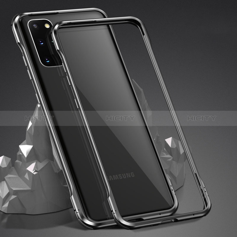 Custodia Lusso Alluminio Laterale Specchio 360 Gradi Cover LK3 per Samsung Galaxy S20 Plus Nero