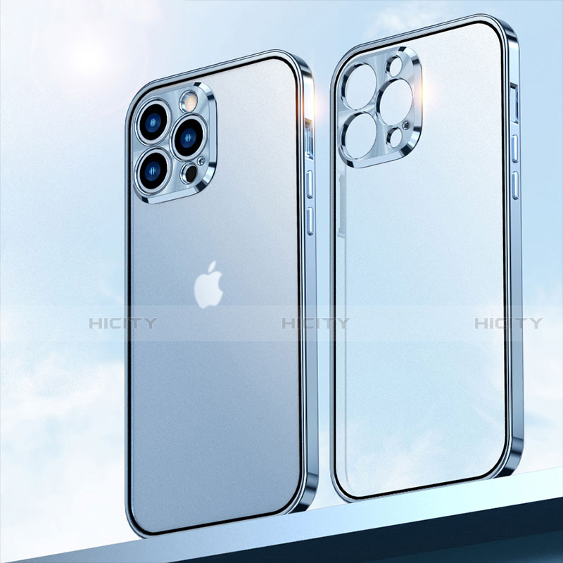 Custodia Lusso Alluminio Laterale Specchio 360 Gradi Cover M01 per Apple iPhone 13 Pro