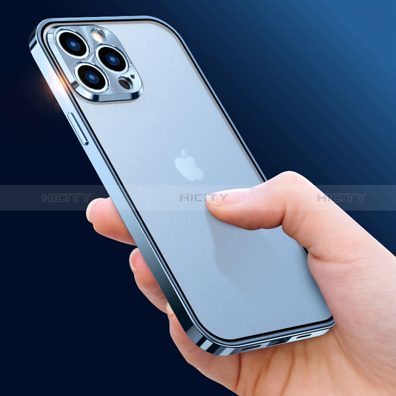 Custodia Lusso Alluminio Laterale Specchio 360 Gradi Cover M01 per Apple iPhone 14 Pro