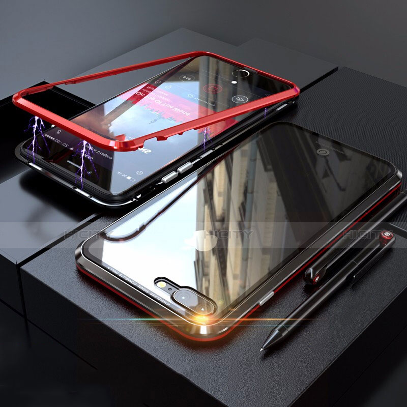 Custodia Lusso Alluminio Laterale Specchio 360 Gradi Cover M01 per Apple iPhone 7 Plus