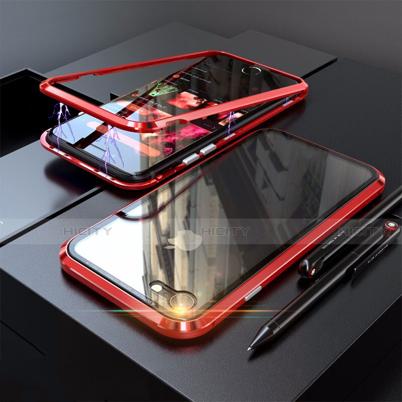 Custodia Lusso Alluminio Laterale Specchio 360 Gradi Cover M01 per Apple iPhone SE (2020)