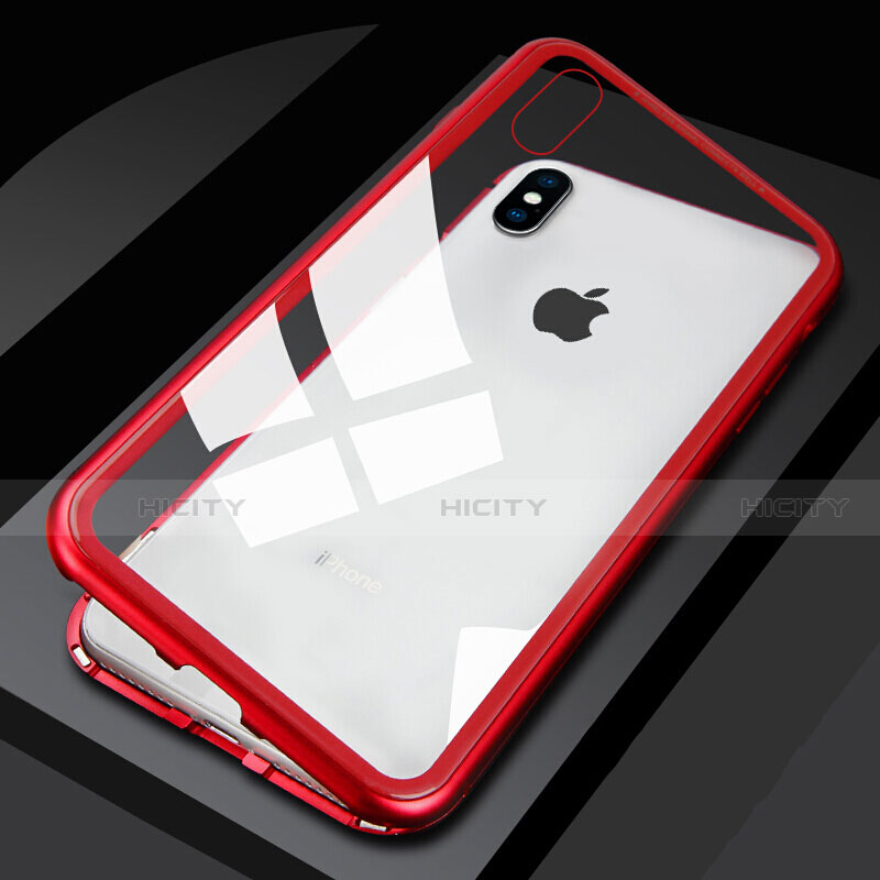 Custodia Lusso Alluminio Laterale Specchio 360 Gradi Cover M01 per Apple iPhone Xs