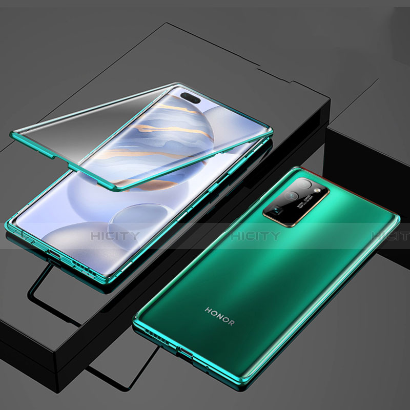 Custodia Lusso Alluminio Laterale Specchio 360 Gradi Cover M01 per Huawei Honor 30 Pro+ Plus Verde