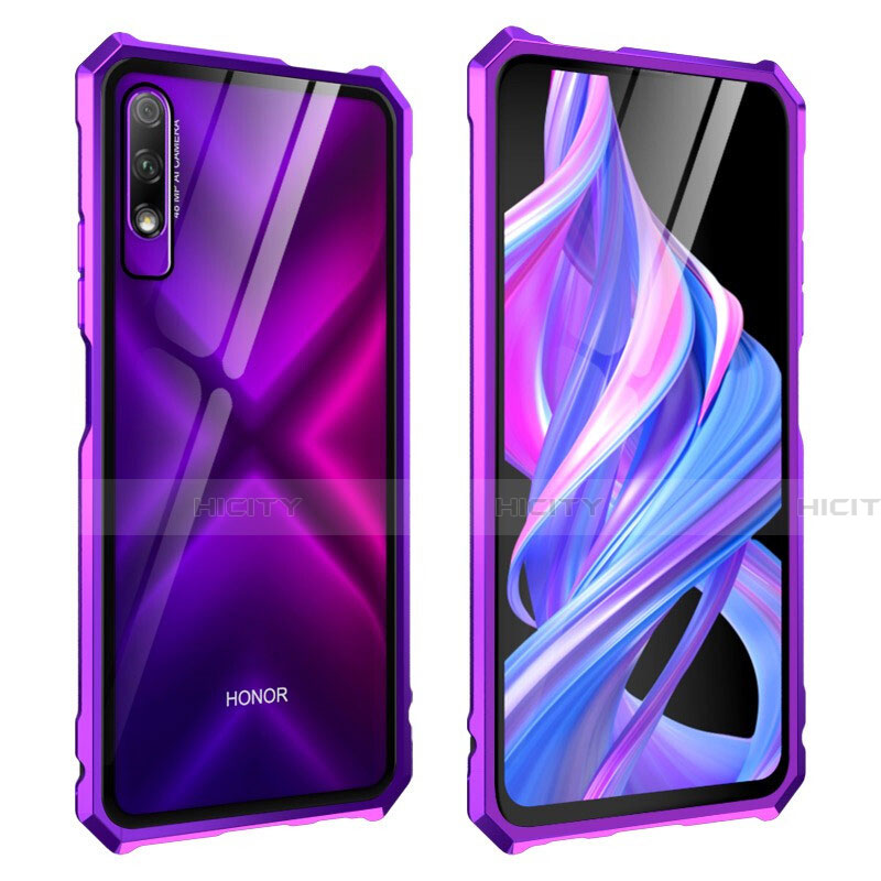 Custodia Lusso Alluminio Laterale Specchio 360 Gradi Cover M01 per Huawei Honor 9X