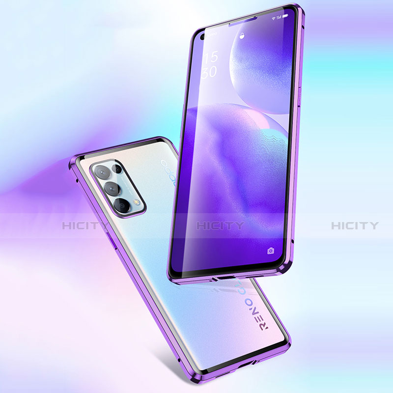 Custodia Lusso Alluminio Laterale Specchio 360 Gradi Cover M01 per Oppo Find X3 Lite 5G