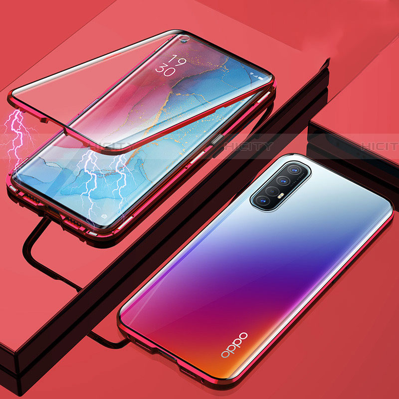 Custodia Lusso Alluminio Laterale Specchio 360 Gradi Cover M01 per Oppo Reno3 Pro