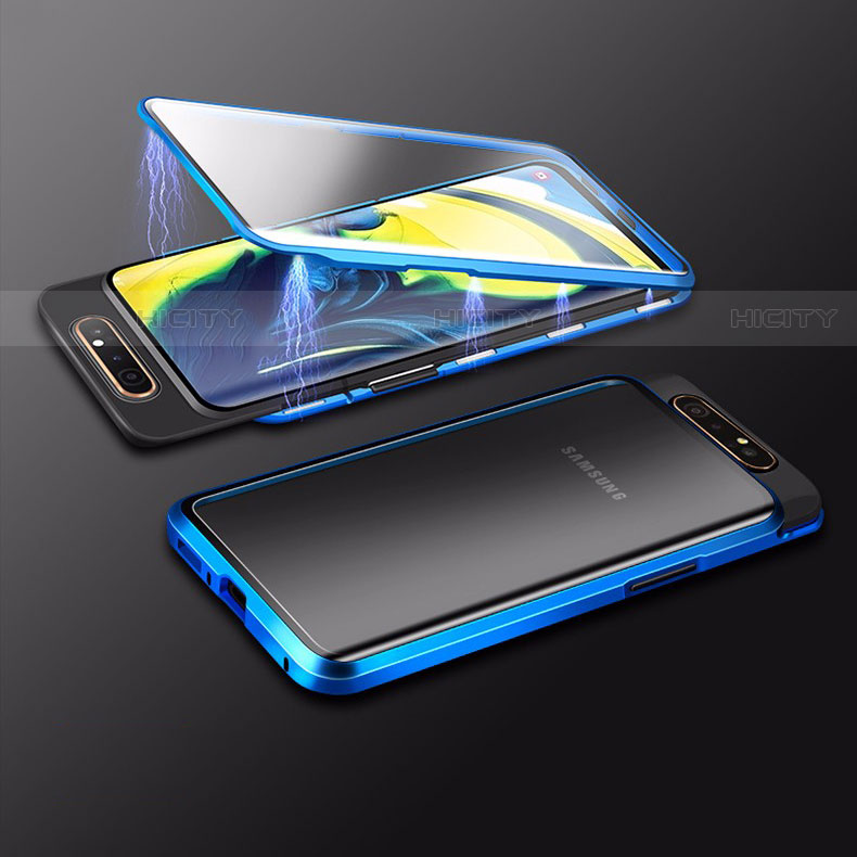 Custodia Lusso Alluminio Laterale Specchio 360 Gradi Cover M01 per Samsung Galaxy A80